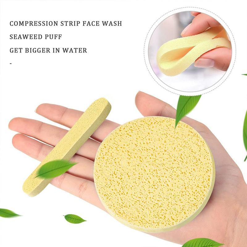 Compressed Facial Sponge Kit, 48pcs/set Round Facial Cleansing Sponge, Professional Makeup Remover Sponge, Facial Skincare Tool for Women