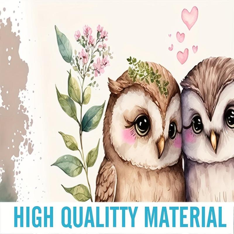 Bathroom Accessories, 4 Counts Cute Couple Owl Pattern Non-slip Bath Mat & U-shaped Commode Contour Rug & Toilet Lid Mat & Shower Curtain with 12 Hooks, Bathroom Decor Set