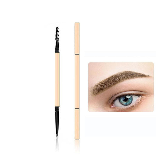 Double Ended Eyebrow Pencil, Thin Waterproof Eye Brow Pencil with Eyebrow Brush, Smudge Proof Eye Brow Pen, Long Lasting Eye Brow Styling Pen