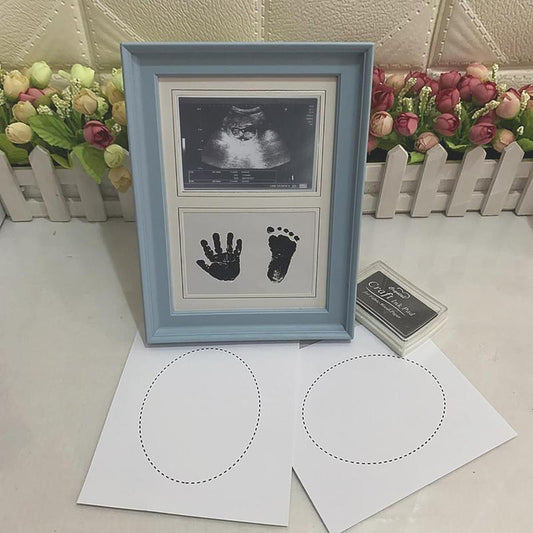 Baby Handprint Footprint Ink Pad with Photo Frame Set, DIY Photo Frame Set for Boys Girls Newborn Baby, Men Gifts, Home & Room Decor