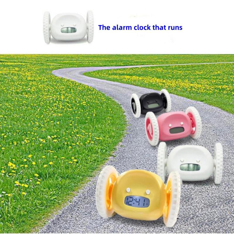 Cute Running Alarm Clock, Portable Running Clock, Running Alarm Clock, Battery Powered Running Clock, Creative Alarm Clock for Home & Office & School (Without Battery)