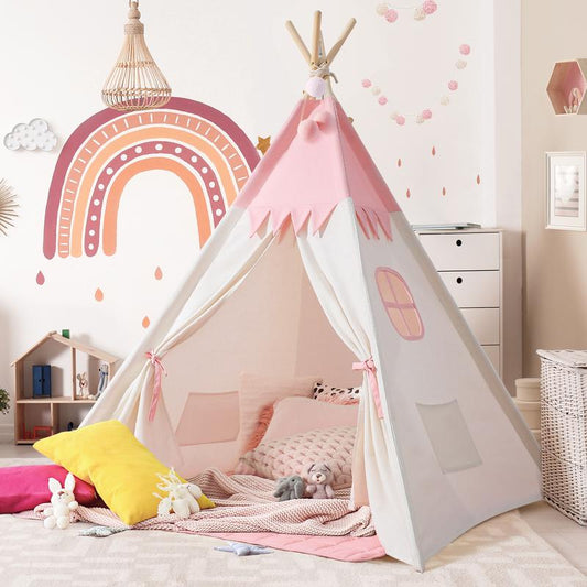 Besrey Kids room tent Tent for Kids pin tent kid tent for play tent Round kids tent with cushions Christmas present tent