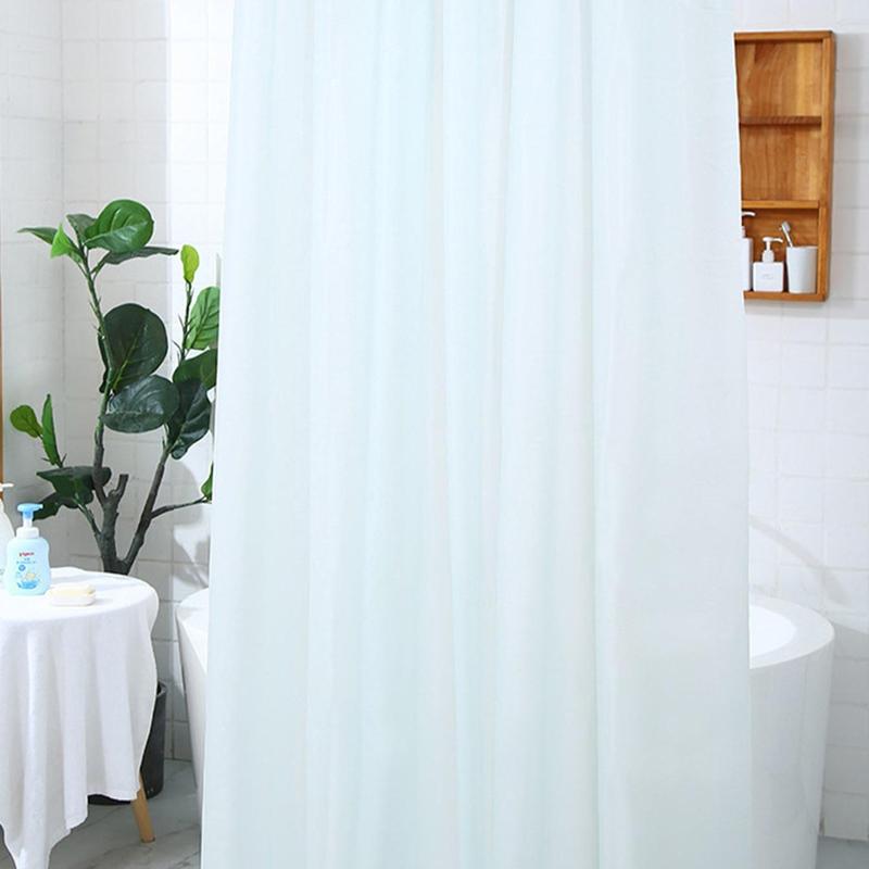 Solid Color Shower Curtain without Rod, 1 Count Waterproof Bathroom Curtain, Bathroom Accessories for Home Use, Chill Room Accessories