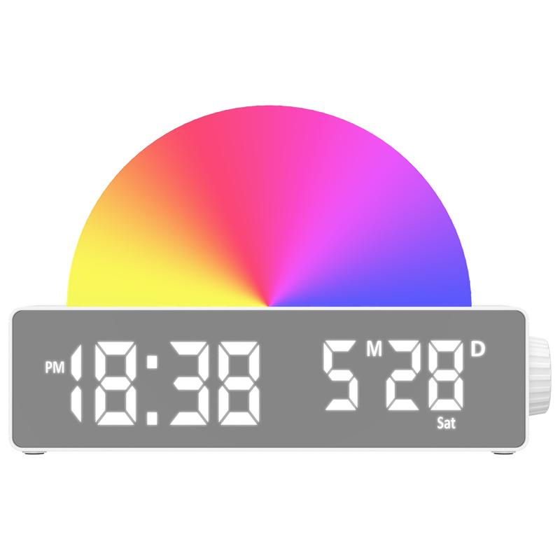 Sunrise Lamp Sunrise Alarm Clock, Wake Up Lamp Dawn Simulator, Bedside Sun Lamp 7 Color Changing Lamp Bedroom Night Light for Heavy Sleepers Adults, Gift for Teenage Boys Girls