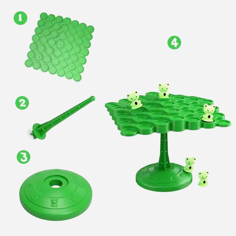 Frog Balance Tree Toy,1 Set Balance Stacking Game, Double Board Game, Educational Interactive Game for Children, Fun Family Game for Kids