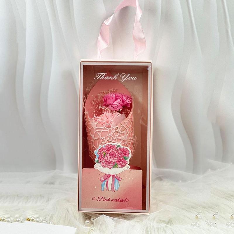 [Clearance] Thank You Gift Box, 1 Box Flower Bouquet & Gift Card, Gift Box for Birthday Wedding Party