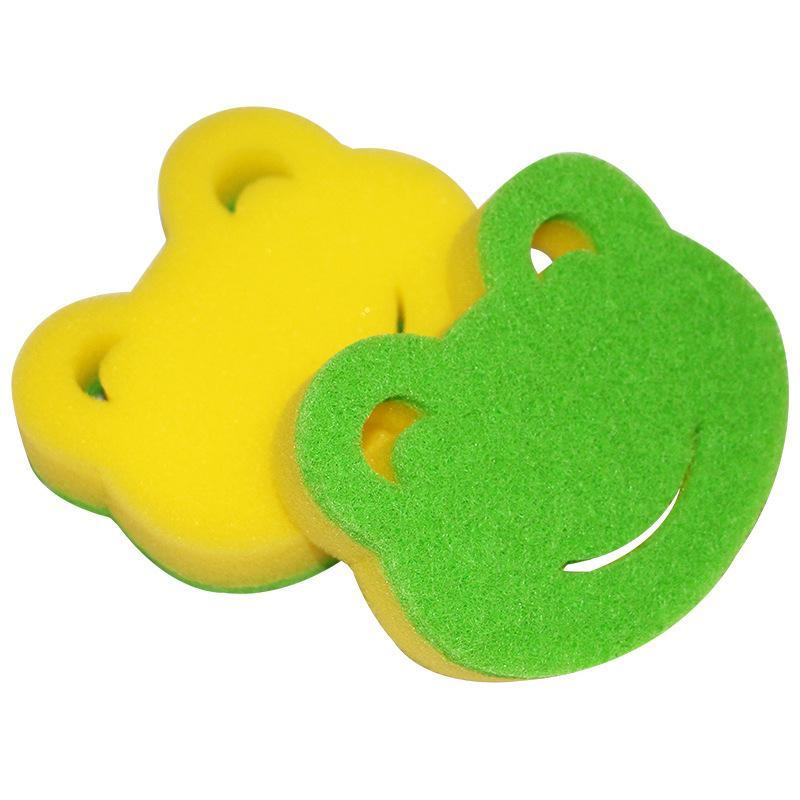 Cartoon Frog Design Oil Absorbing Dish Sponge, 5pcs/set Cute Animal Design Multi-function Kitchen Cleaning Sponge, Cleaning Sponge for Home Use