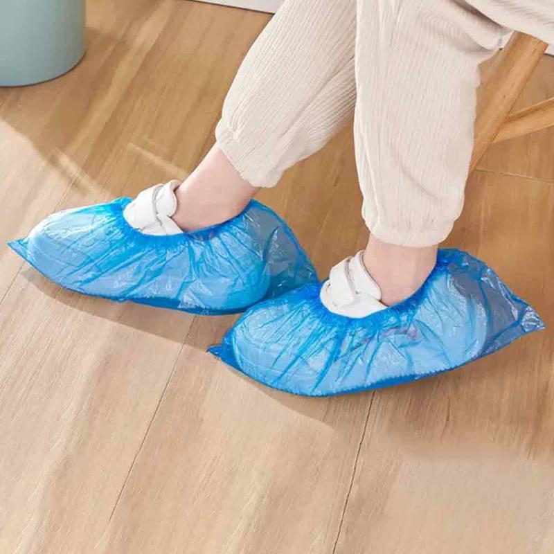 100pcs Disposable Shoe Cover, Non-slip Waterproof Dustproof Elastic Shoe Cover, Disposable Plastic Shoe Cover For Outddoor