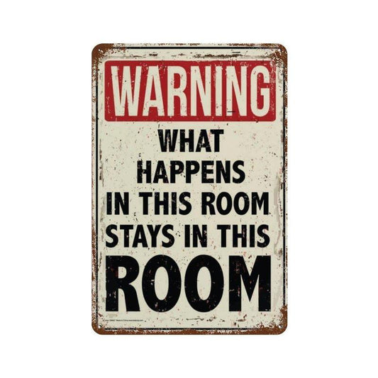 Metal Tin Sign, 1 Count Letter Pattern Wall Art Warning Sign for Home Living Room Bedroom Decoration, Home Decor 2025