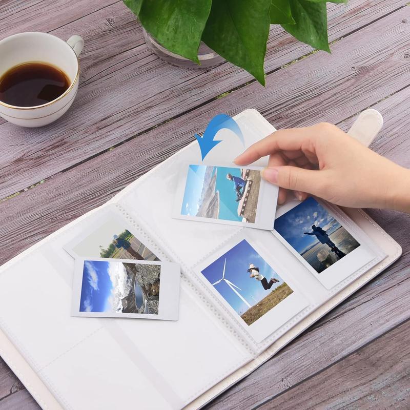 128 Pockets Photo Album Compatible with Fujifilm Instax Mini 12 11 9 8 90 70 40 Instant Camera Films and 2x3 Inch Photo Paper (Bright Silvery)