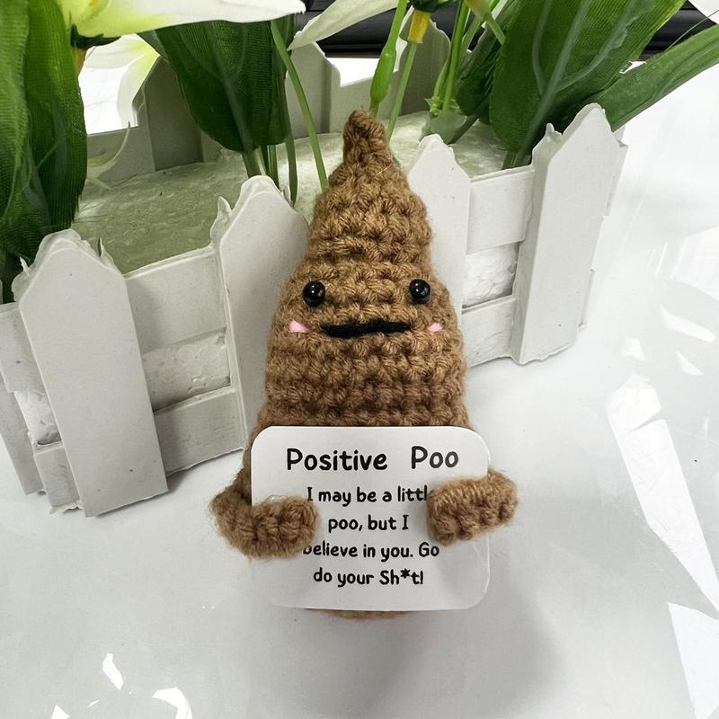 Cute Mini Poop Theme Knitted Jewelry Gift, Emotional Support Poop Desktop Ornament, Handmade Crochet Gift, Festival