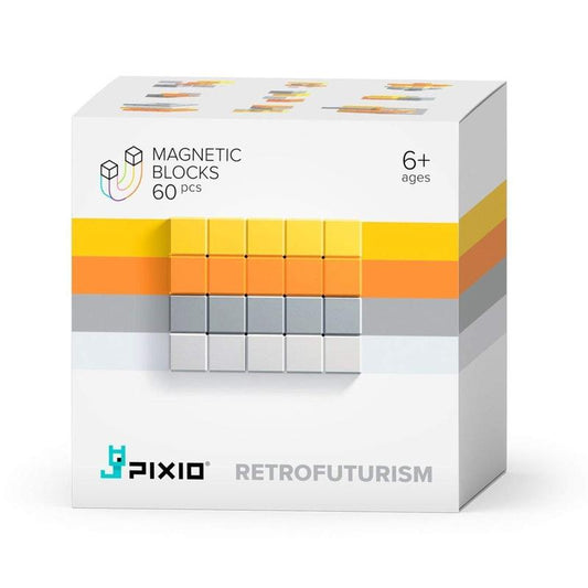 PIXIO Abstract Series RETROFUTURISM - 60 Magnetic Blocks in 4 Colors (Games)