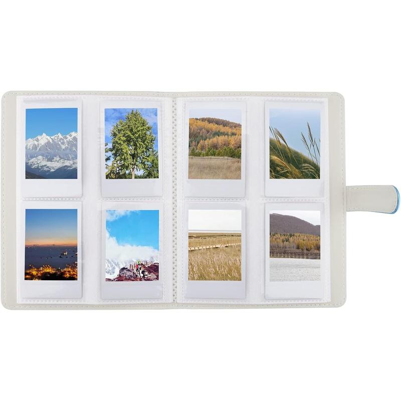 128 Pockets Photo Album Compatible with Fujifilm Instax Mini 12 11 9 8 90 70 40 Instant Camera Films and 2x3 Inch Photo Paper (Bright Silvery)