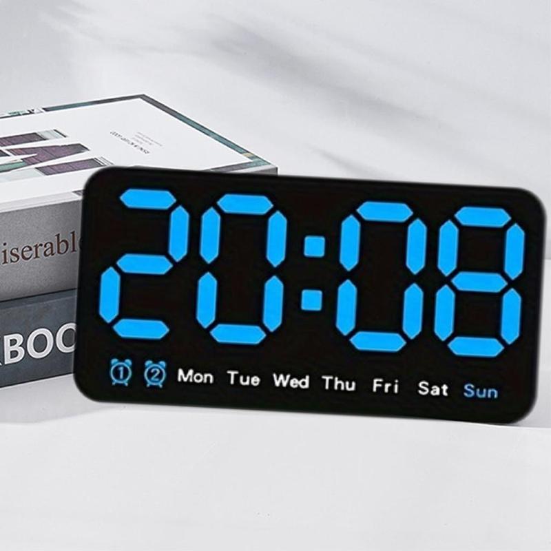 Multifunctional Digital Clock, 1 Count Battery Powered Clock with Temperature Function, Desk Clock for Living Room Bedroom (Batteries Not Included)