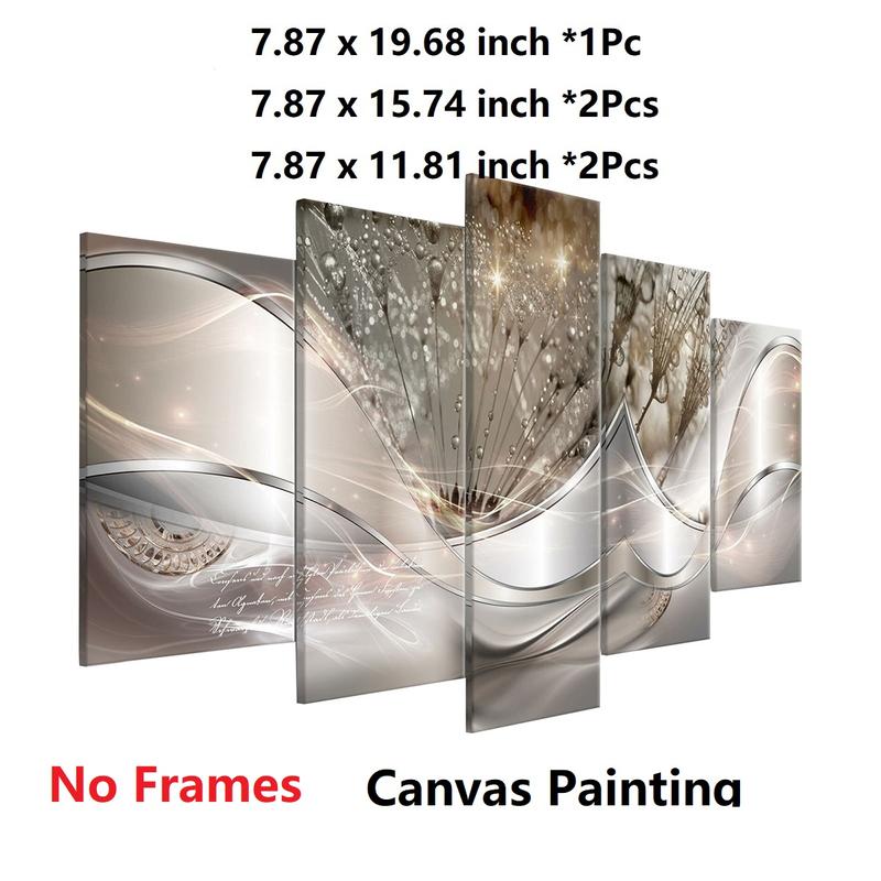 5 Counts Wall Paintings Set,(Frame not include)No Fading Wall Art Modern Artistic Poster Wall Decor Creative Spraying Painting Sofa Background Print Painting Ornaments Decoration for Kitchen Bedroom Living Room(Small size:no Frames)