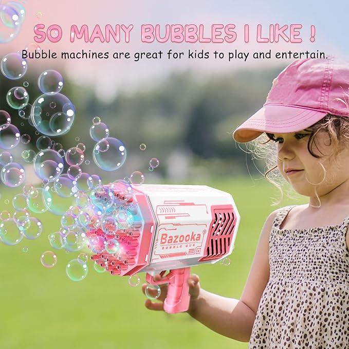 Bubble Machine, 2024 Upgraded Bubble Machine,  69 Holes Automatic Bubbles Machine for Kids Adults Outdoor Toys Gift for Birthday Wedding Party Bubble Blaster for Indoor Bubble Blower