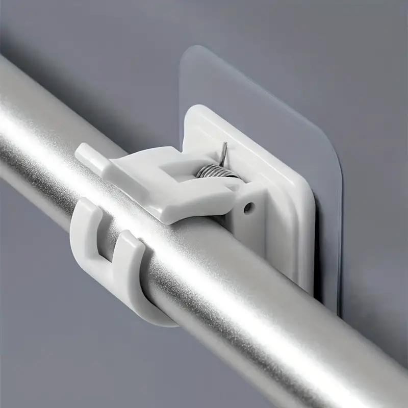 2pcs Punch-free Shower Curtain Rod Holder, Durable Shower Curtain Rod Hook,?Home Essentials,?Bathroom Supplies