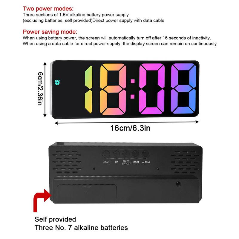 LED Multifunctional Electronic Alarm Clock, Battery/USB Required Creative Simple Digital Clock, Bedside Clock for Home Bedroom Dormitory