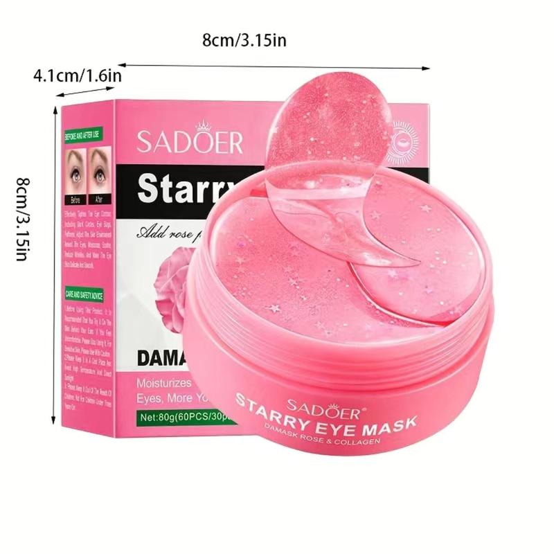 Summer Starry Eye Mask, 60pcs/set Moisturizing & Rejuvenating Eye Mask Reducing Dark Circles Puffiness, Daily Hydrating Soothing Under Eye Patches for Puffy Eyes and Dark Circles, Comfort Under Eye Mask for Dark Circles, Back to School?Skin Care Product