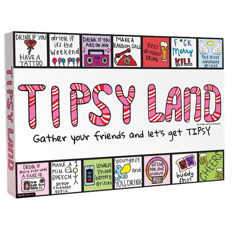 Tipsy Land Party Board Game - Fun Adult Drinking Game - Perfect for Girl's Night, Bachelorette Party - Created by Two Women from Texas