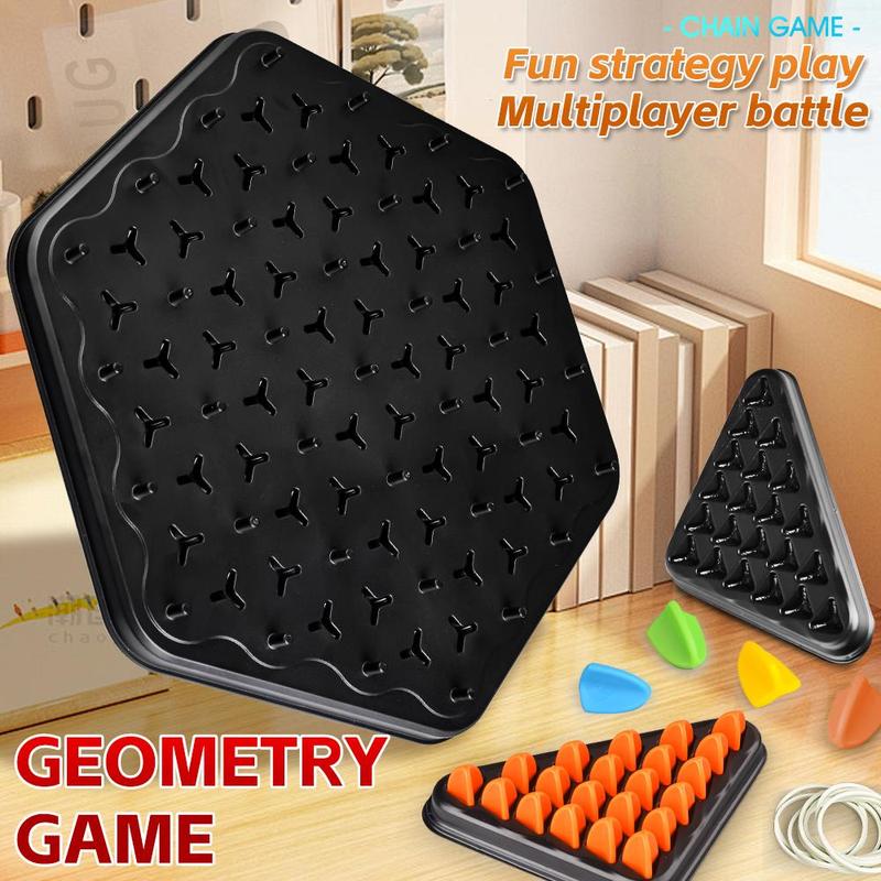 Triangle Chess Game, 1 Set Trigger Rubber Belt Game, Desktop Interactive Game, Party Leisure Interactive Game Props, Birthday Gift