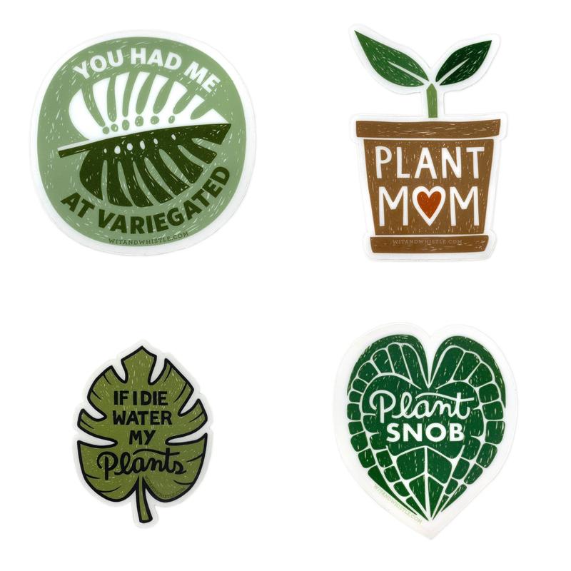 Plant Stickers, Vinyl Fun Stickers, Waterproof Vinyl, Houseplant Stickers