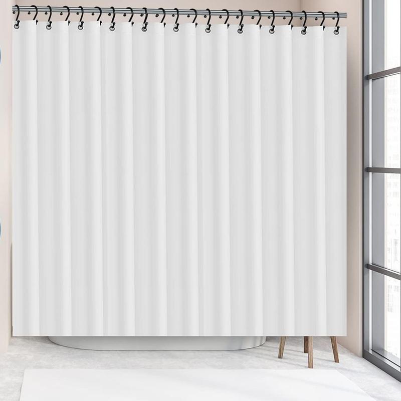 Bathroom shower curtain liner with snap-in fabric lining set, PEVA Heavy Duty Shower Curtain with Anti-Rust Grommets - Odourless & Compatible with Standard Showers - Hotel Style, Waterproof & Washable, Premium PEVA with Anti-Rust Grommets - 70x72