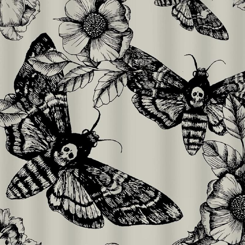 Butterfly & Skull Pattern Shower Curtain, Waterproof Shower Curtain with 12pcs Hooks, Bathroom Gadgets 2024, Bathroom Accessories for Home Dormitory Hotel Salon, Fall Decor