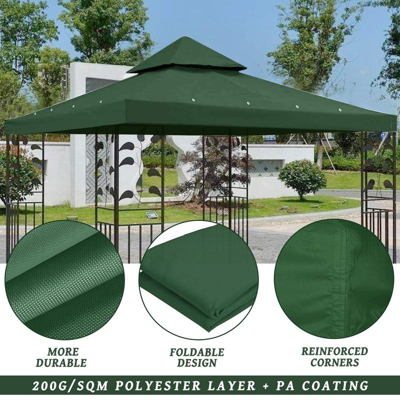 9.76'x9.76' Canopy Replacement top 2 Tier for Gazebo Canopy Replacement Cover UV30+ for Outdoor Patio Garden Yard