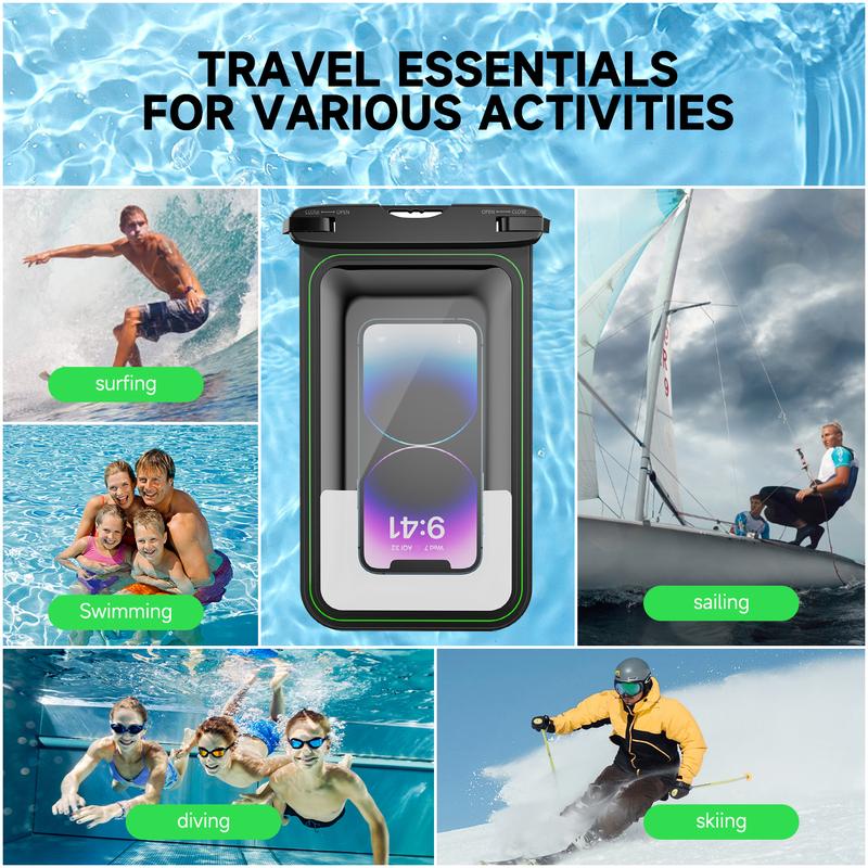 Floating Waterproof Phone Pouch, Anti-sinking Waterproof Phone Case for iPhone 15 14 13 12 Pro Max, IPX8 Cellphone Dry Bag Beach Cruise Ship Essentials - 9 inches