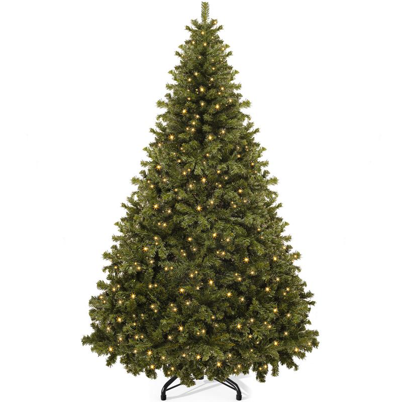 [Labor Day]YITAHOME Pre-Lit Artificial Hinged Christmas Tree, 6ft Prelighted Spruce Xmas Tree for Home, Office, Party Decoration with 880 Branch Tips and 250 Lights, Green