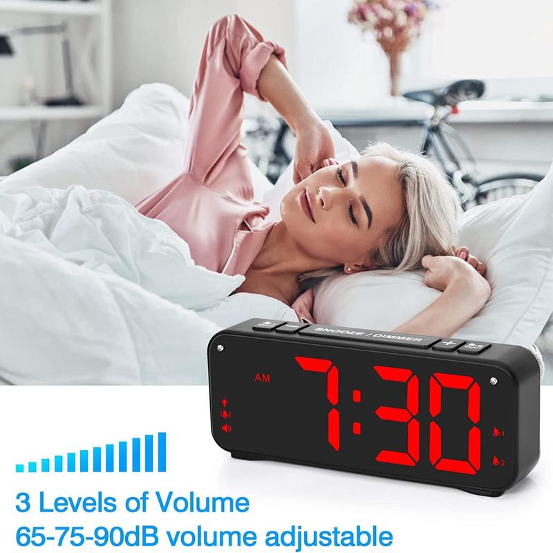 6.5 Inch Led Digital Vibrating Alarm Clock, 1 Count Usb Large Display Digital Clock with 4 Modes, Bed Shaker Alarm Clock for Home Use