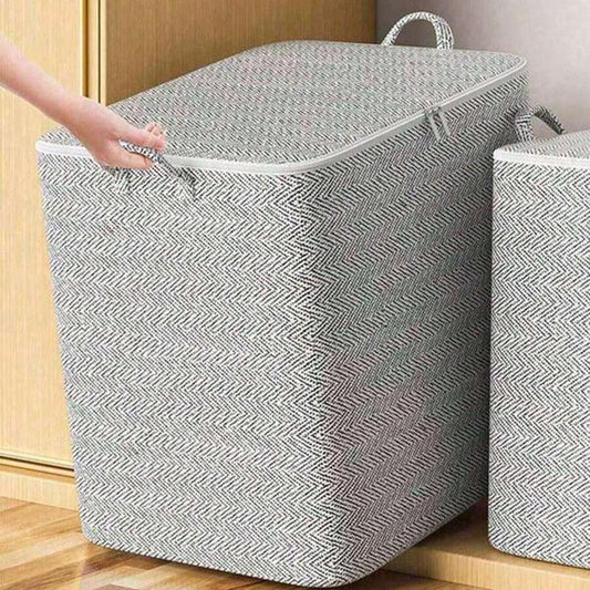 Clothes Storage Bag, 3 Counts Large Capacity Quilt Storage Bag with Handle, Zipper Storage Organizer for Home Bedroom, Room Accessories, Home Decor