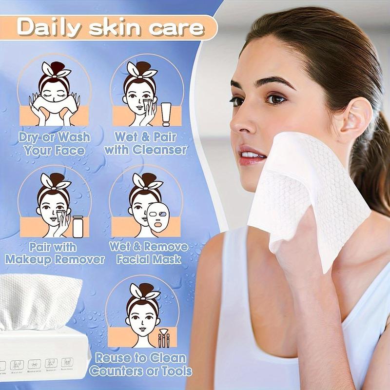 Disposable Face Towel, 1/2/4 Packs Soft Multi-purpose Facial Dry Wipe for Skin Care & Makeup Removal, Facial Cleaning Tool for Hotel Home, Hygiene Products, Bedroom Accessories