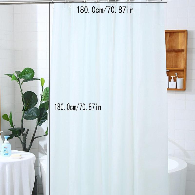 Solid Color Shower Curtain without Rod, 1 Count Waterproof Bathroom Curtain, Bathroom Accessories for Home Use, Chill Room Accessories