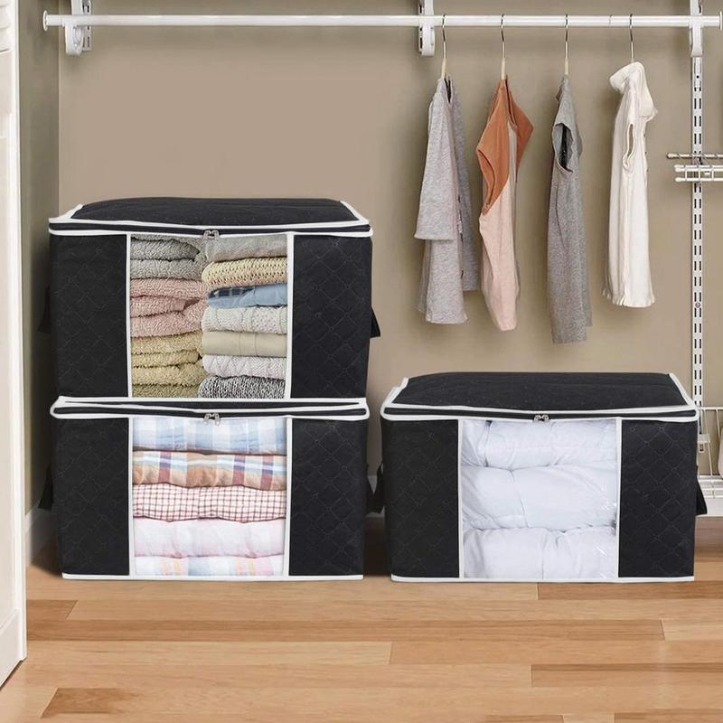 Large Capacity Clothes Storage Bag, 1 Count Portable Quilt Storage Bag, Household Storage Organizer, Room Accessories, Bedroom Accessories, Gift for Summer