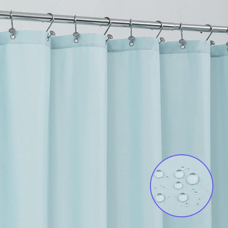 Bathroom shower curtain liner with snap-in fabric lining set, PEVA Heavy Duty Shower Curtain with Anti-Rust Grommets - Odourless & Compatible with Standard Showers - Hotel Style, Waterproof & Washable, Premium PEVA with Anti-Rust Grommets - 70x72