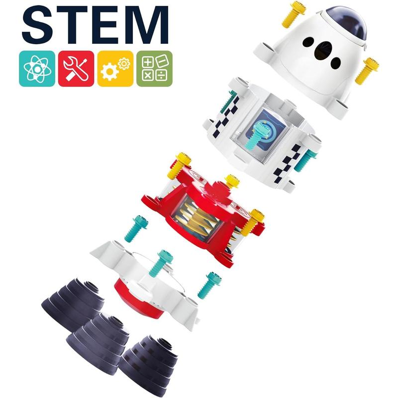 iPlay, iLearn Rocket Space Toys, Kids Spaceship Playset W/ Space Shuttle, 2 Astronauts, Educational STEM Take Apart Outer Space Adventure W/ Electric Drill, Gift for 3 4 5 6 7 8 Year Old Boy Girl