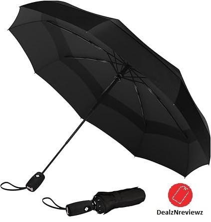 The Original Portable Travel Umbrella - Umbrellas for Rain Windproof, Strong Compact Umbrella for Wind and Rain, Perfect Car Umbrella, Golf Umbrella, Backpack, and On-the-Go Waterproof Strap Cover