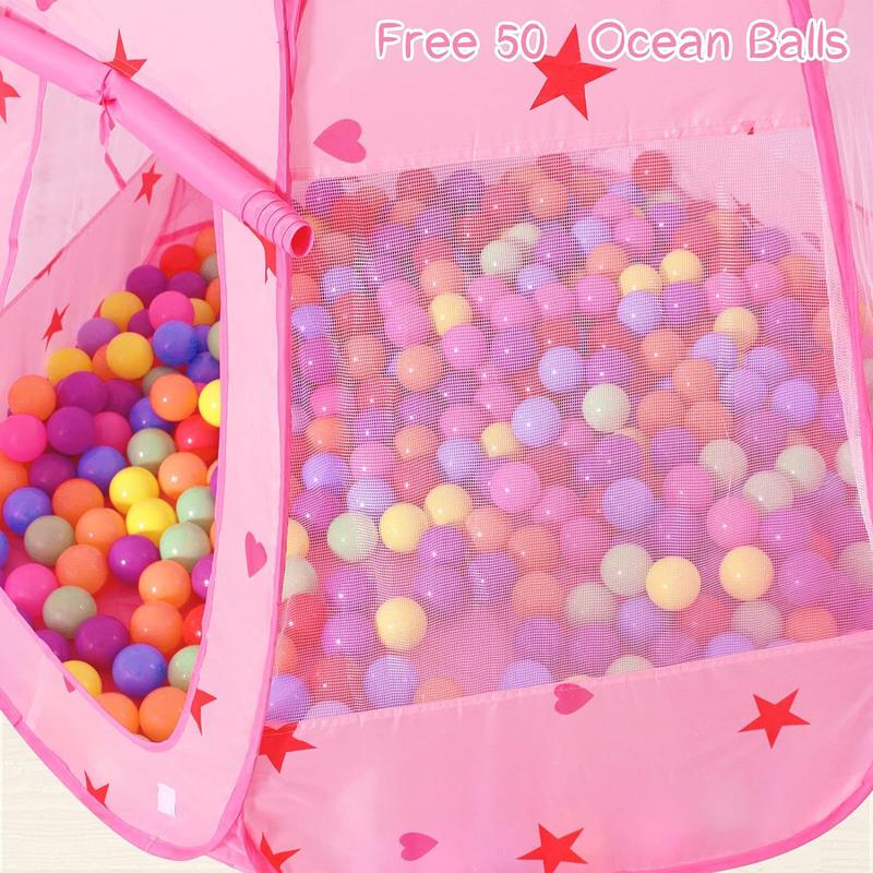 kids Ball Pit Toys for girls and boys Kids Play Tent with 50 Balls Birthday Gift Indoor Outdoor