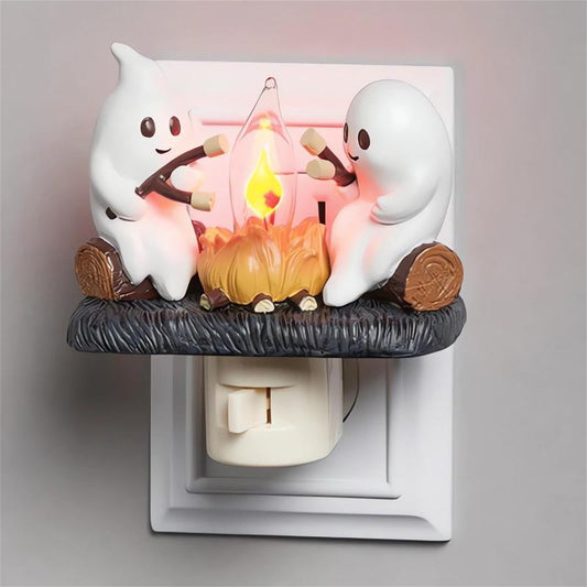 Ghost Campfire Flickering Nightlight Halloween Ghost Campfire Flickering Nightlight Decor Ornaments Spooky Decoration