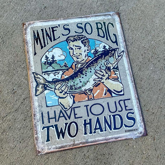 Two Hands Metal Sign