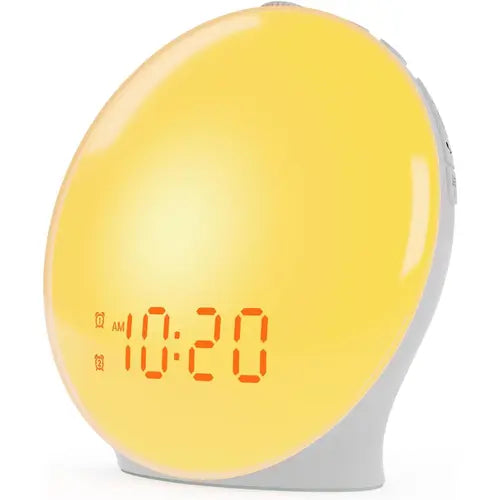 Wake Up Light Sunrise Alarm Clock  Bedroom with Sunrise Simulation Sleep Aid Dual Alarms FM Radio Snooze Nightlight Daylight 7 Colors 7 Natural Soundstural Sounds Ideal for Gift