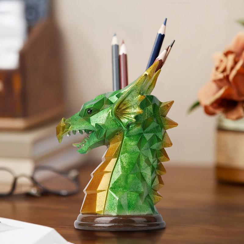 Dragon Design Vase, 1 Piece Creative Resin Pen Holder, Multifunctional Makeup Organizer, Desktop Ornament for Home Office