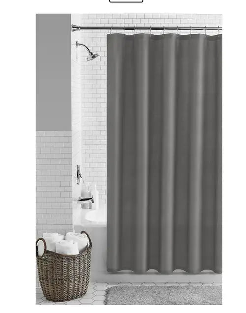 Waffle Weave Textured Fabric Shower Curtain, 72" x 72", Gray Hanging Lightweight