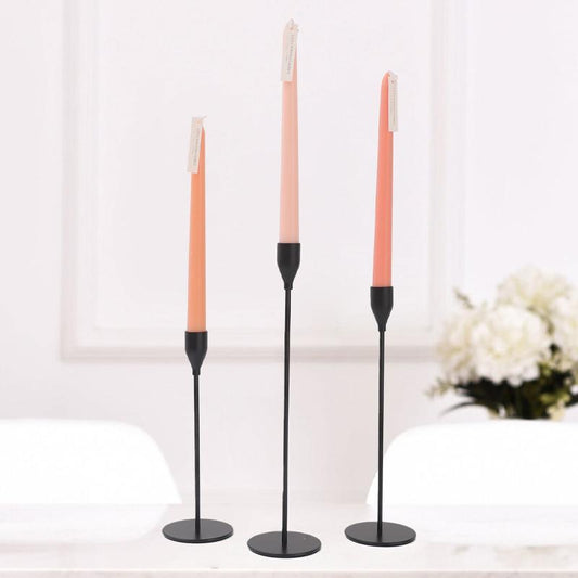 Metal Candle Holder (3pcs), Solid Color Candle Stand, Decorative Candle Holder for Home Party Wedding Holiday