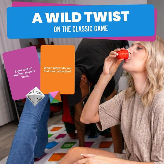 Do or Drink Intwisticated - Party Game with Twists and Tangles - Game with Play Mat, 150 Challenge Cards