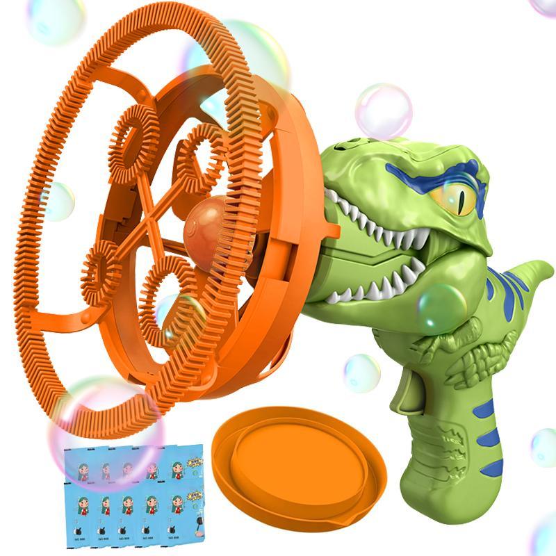 Dinosaur Design Bubble Machine Kids Toys, 1 Set 4-hole Bubble Blower Toy, Bubble Maker Toy with Color Box Packaged and 10pcs Bubble Solution, Requires 3 Aa Batteries, Summer Gift Toys for Kids