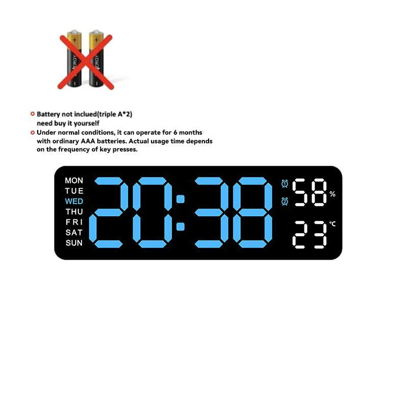 Modern Simple Digital Clock, Multifunctional Hangable Alarm Clock for Halloween, Large Digital Clock with Alarm Function, Suitable for Home Office Bedroom [Battery Required, without Battery]