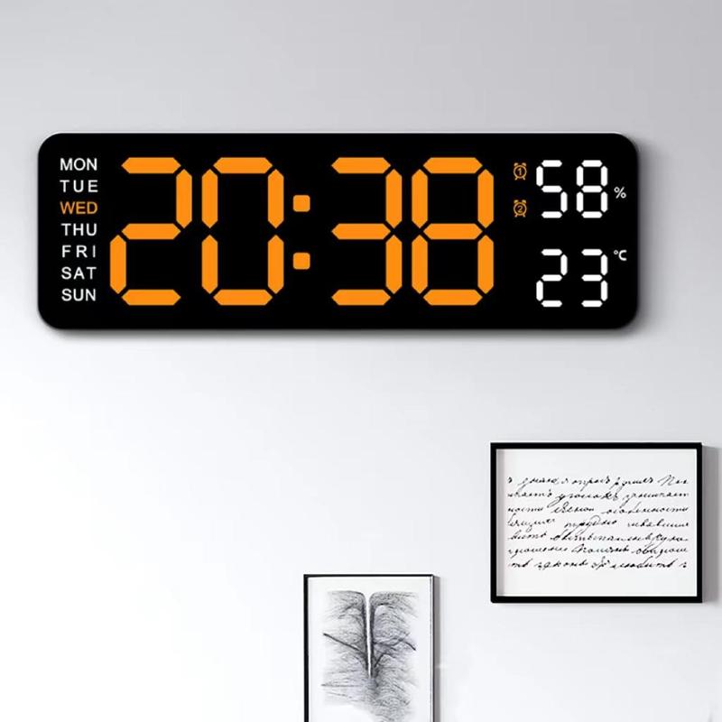 Modern Simple Digital Clock, Multifunctional Hangable Alarm Clock for Halloween, Large Digital Clock with Alarm Function, Suitable for Home Office Bedroom [Battery Required, without Battery]